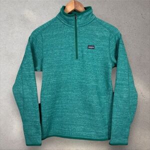Patagonia Better Sweater 1/4 Zip Fleece Pullover Teal Green‎ Womens Size M